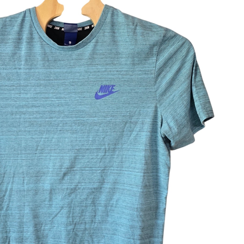 Nike Mens XL Teal Heathered Space Dye Graphic T-Shirt Short Sleeve Futura Logo